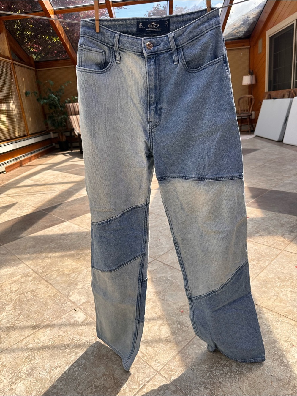Hollister Women’s Two-Tone Patchwork Jeans